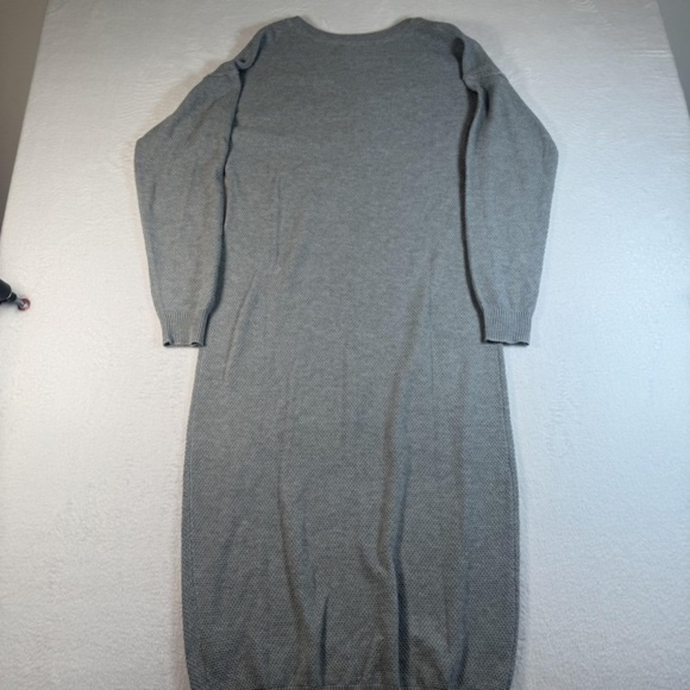 Gray Knit Button-Front Sweater Dress - Picture 2 of 7